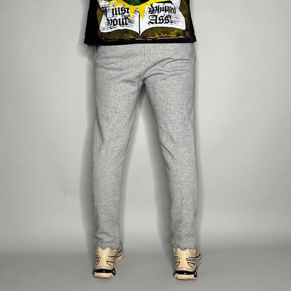 Nike Sweatpants Grey Cotton Joggers White Swoosh - Picture 3 of 4